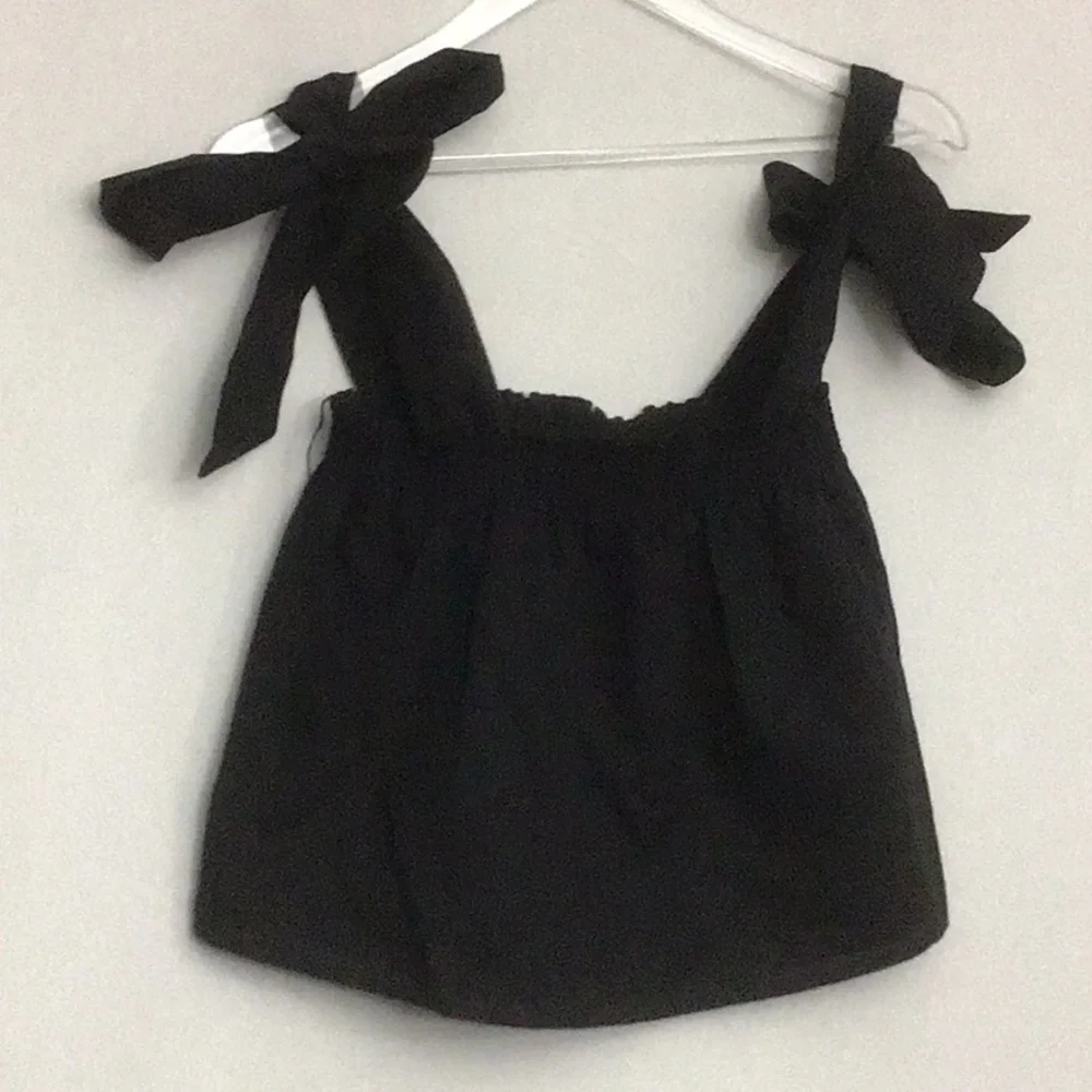 NWT Something Navy Tie Shoulder Top in Black Size Small - Picture 5 of 12